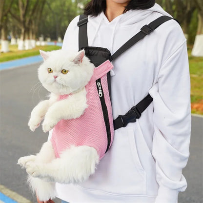 Adjustable Cat Carrier Bag Pet Double Shoulder Backpack