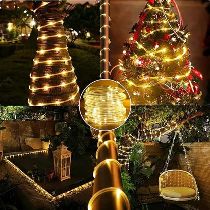 LED Solar Strip Rope Tube Fairy Light Solar Garland String