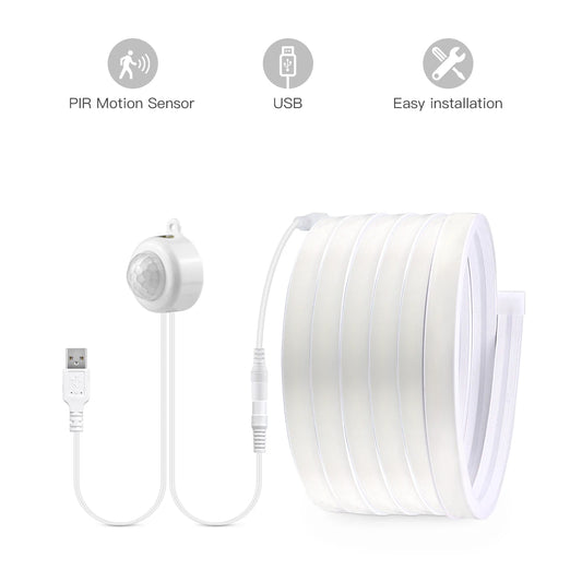 Smart PIR Motion Sensor Super Bright COB LED Strip Neon Light