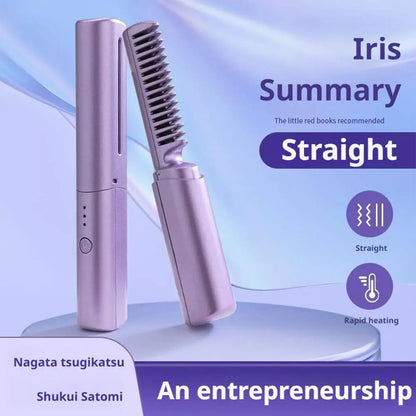 Mini Wireless Hair Straightener - Rechargeable Styling Tool