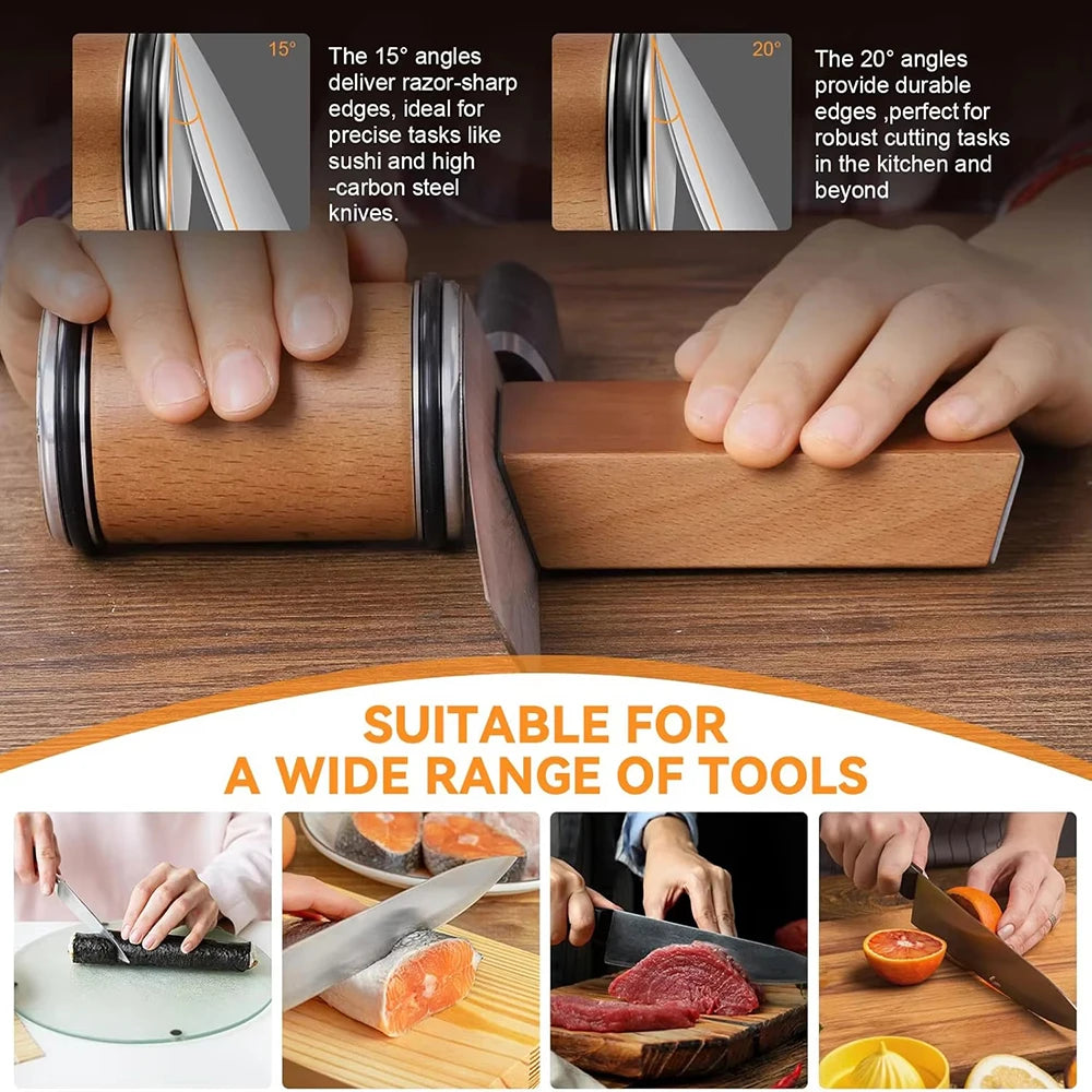 Rolling Knife Sharpener Double Sided Diamond Sharpening Stone