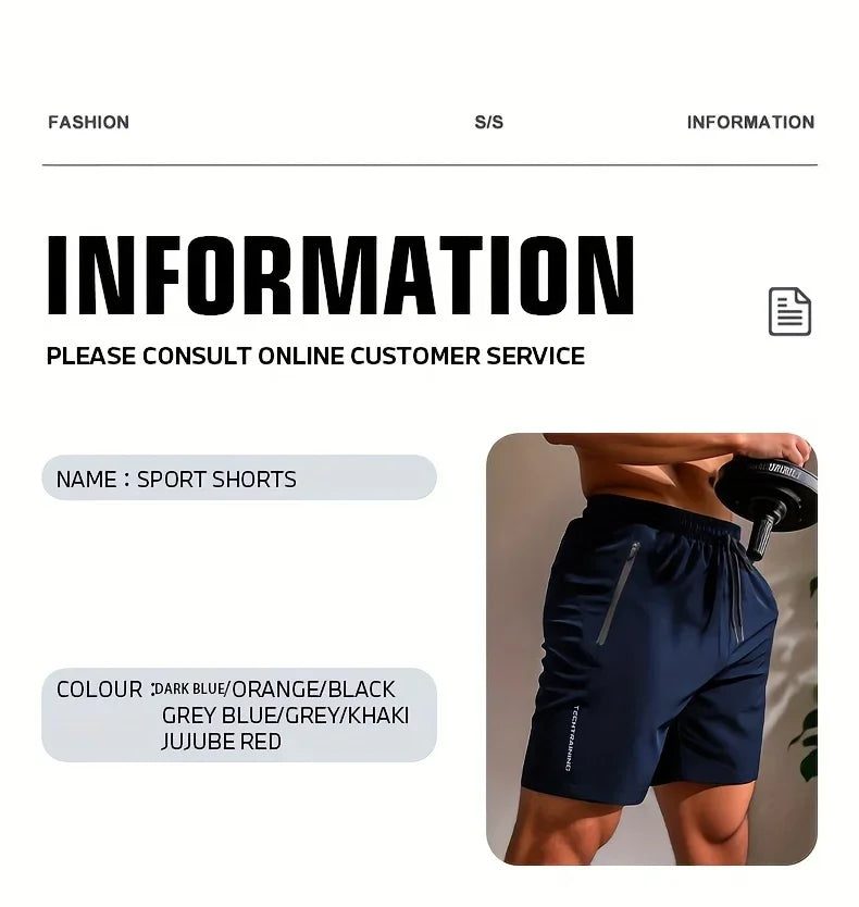 Summer Shorts Men Gym Sport Running Squat Fitness Workout