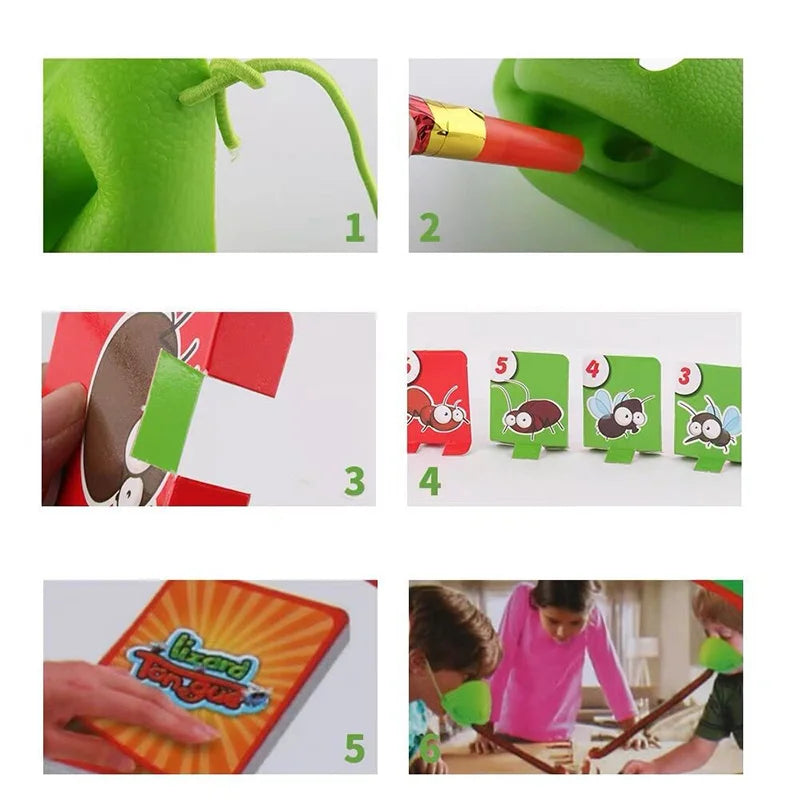 Frog Lizard Mask Wagging Tongue Lick Cards Board Games