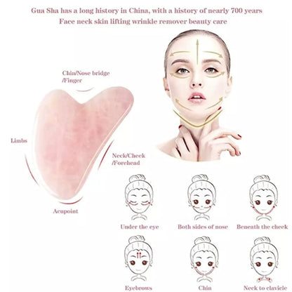 Rose Quartz Gua Sha For Face Massager Skin scraping GuaSha Lifting