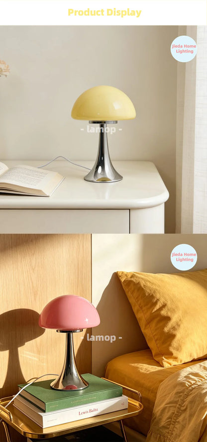 Jellyfish Dome Glass Table Lamp Coastal Modern Bedside