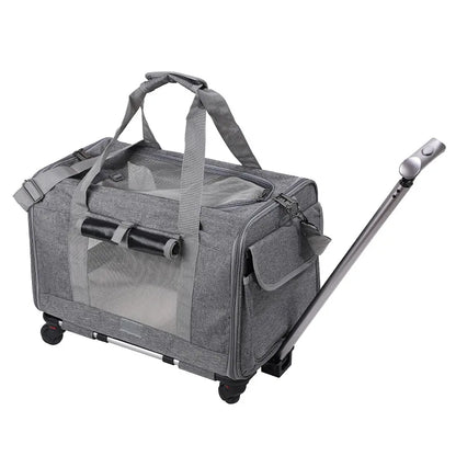 Pet Carrier with Wheels for Dogs Rolling Pet Carrier
