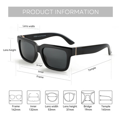 New Fashion Square Polarized Sunglasses Women Men