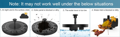 2.5W Solar Bird Bath Fountain, Solar Fountain Pump
