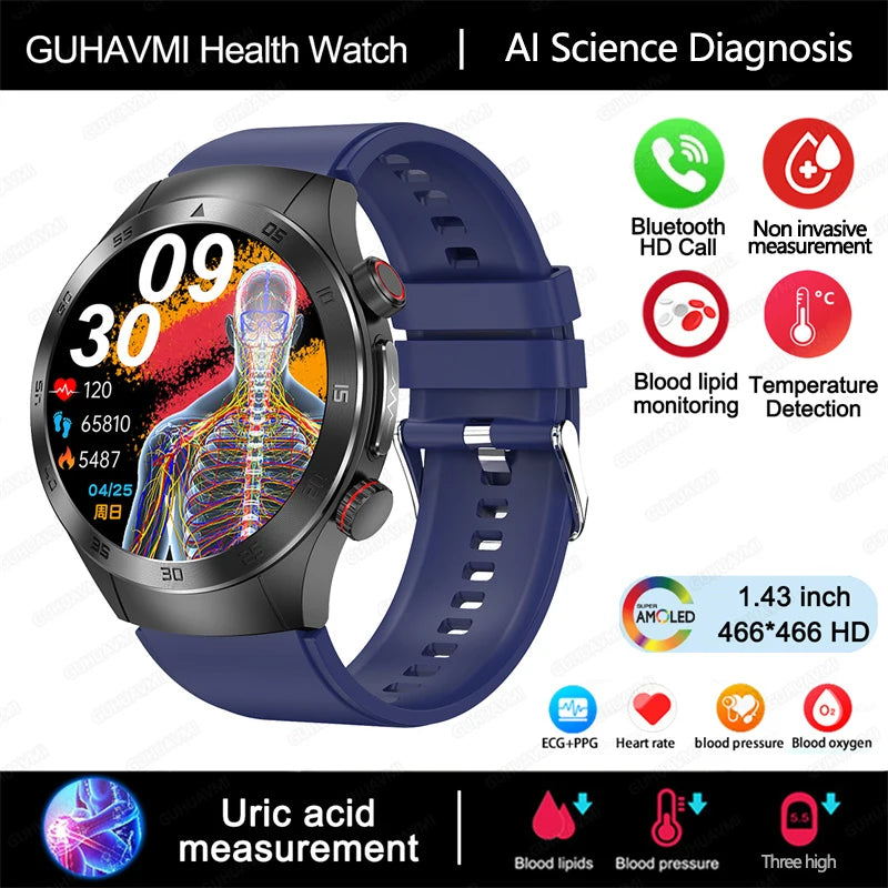 2025New Laser Therapy ECG+PPG Smartwatch For Men Women