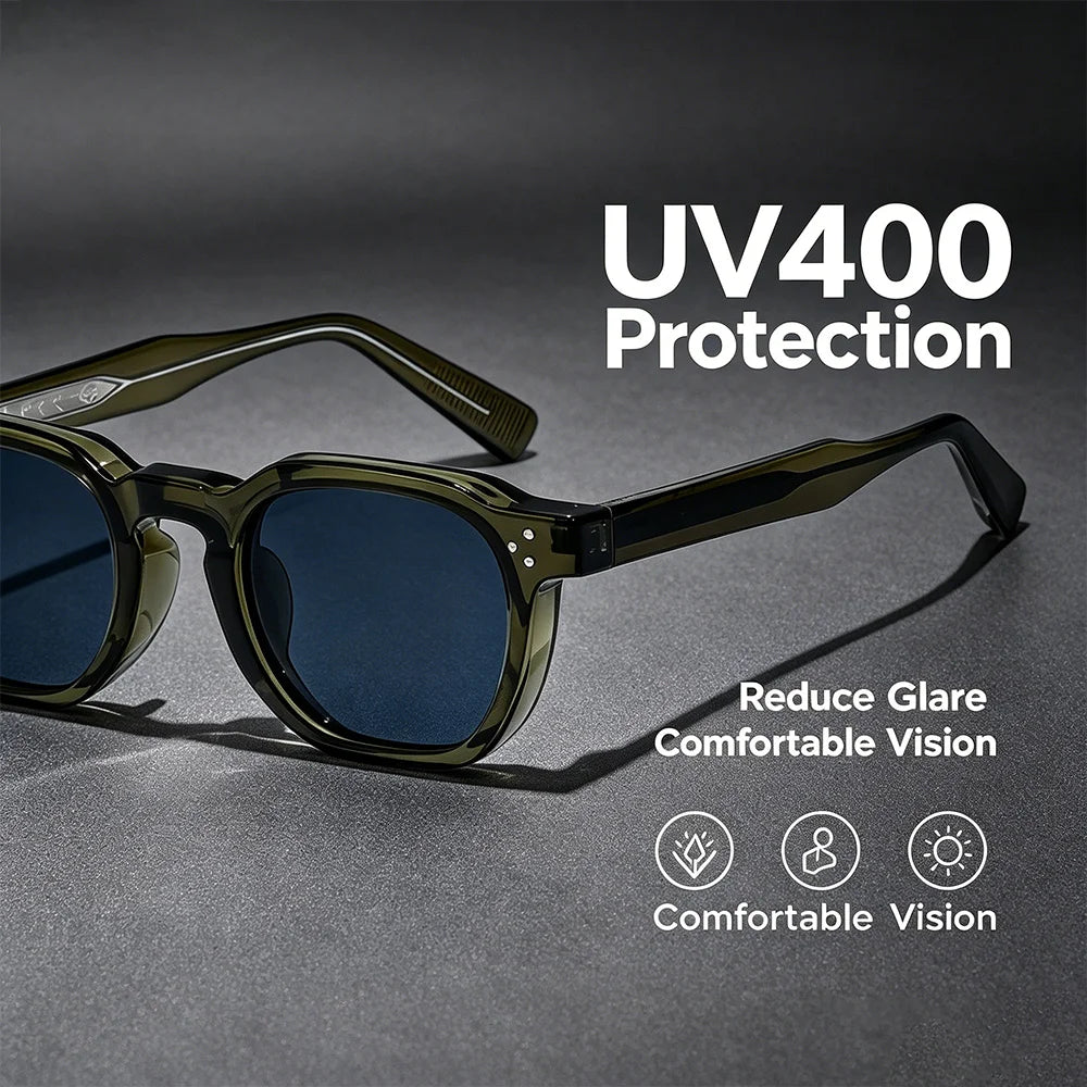 HBK New Square Retro Sunglasses Men Fashion