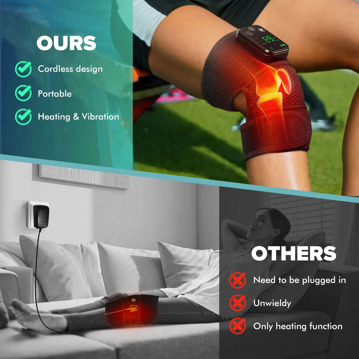 Rechargeable Knee Massager 3 Gear Vibration Massage