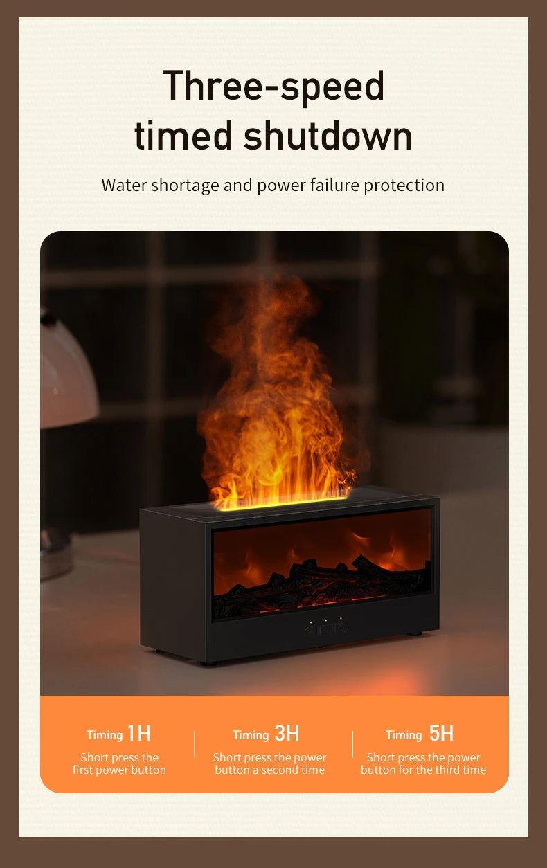 Creative Fireplace Air Humidifier Waterless Auto-Off Aroma