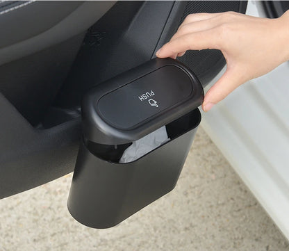 Car Trash Bin Kit Black Square Pressing With Lid