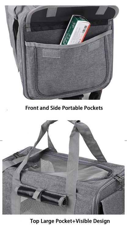 Pet Carrier with Wheels for Dogs Rolling Pet Carrier