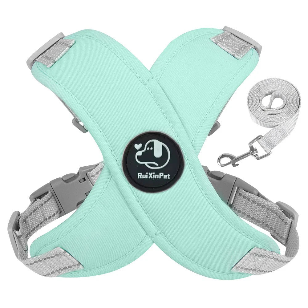 Dog Harness Leash Set Reflective Adjustable Pet Vest Harness