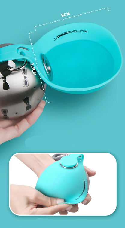 Small Dog Water Bottle 285ML Stainless Steel/PETG Convenient