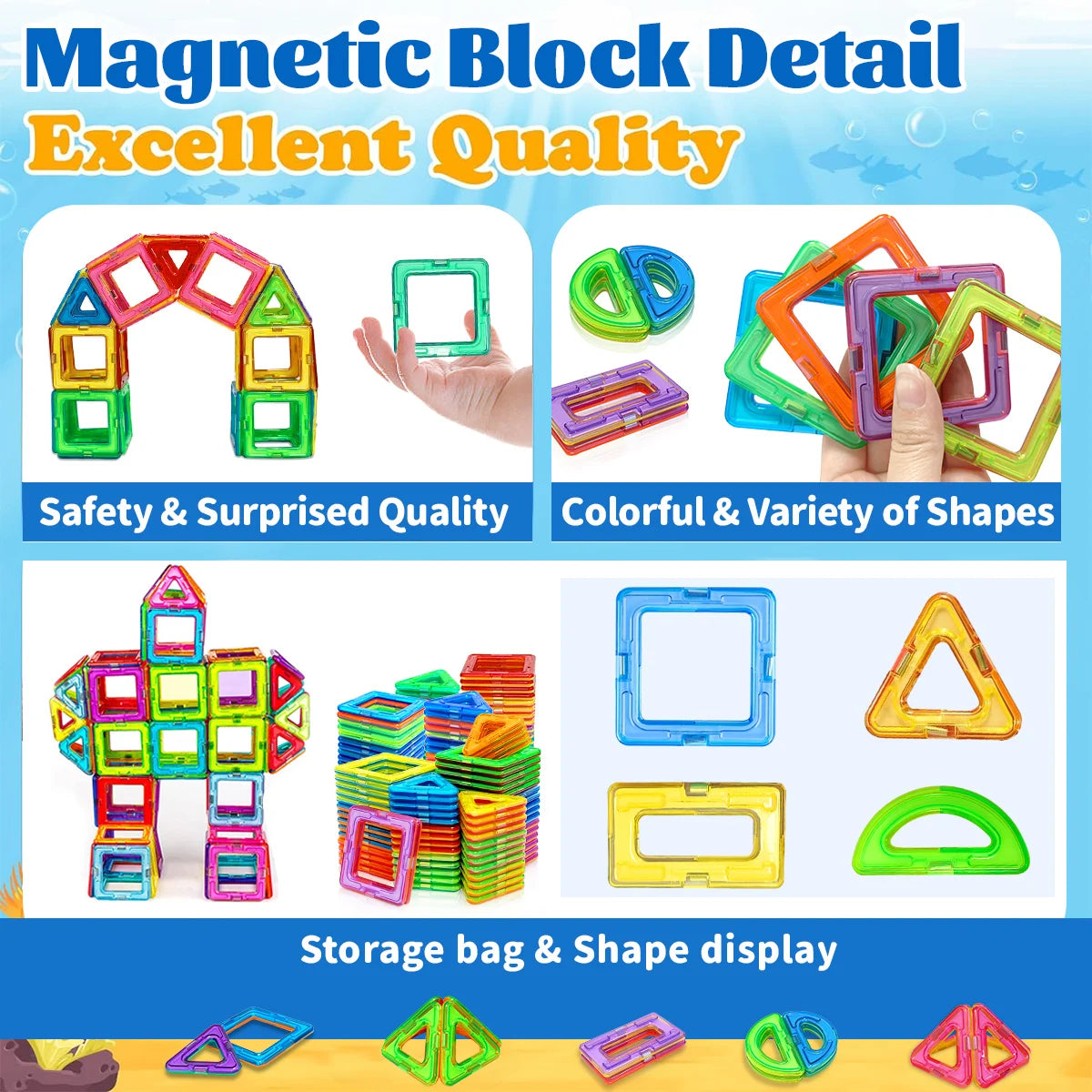 Magnetic Building Blocks DIY Learning Educational Magnet Toys