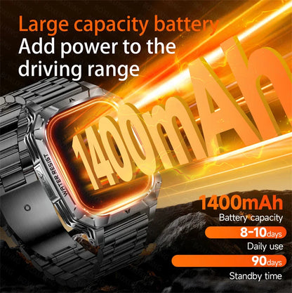 1400mAh Super Battery Durable Adult Smart Watch 2.01 inch