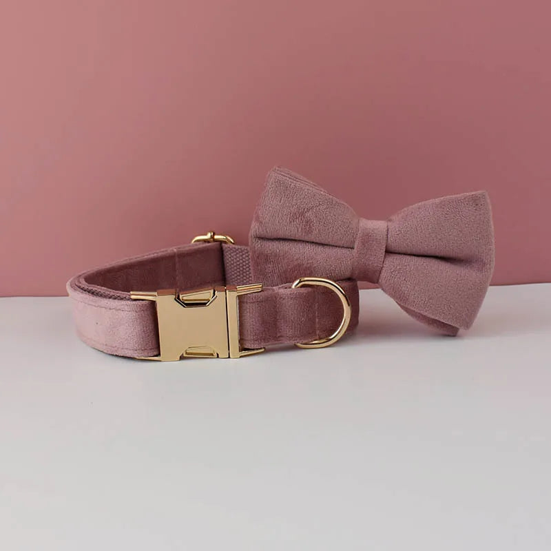 Velvet Collar Free Engrave Dog Collar Leash Dog Collars