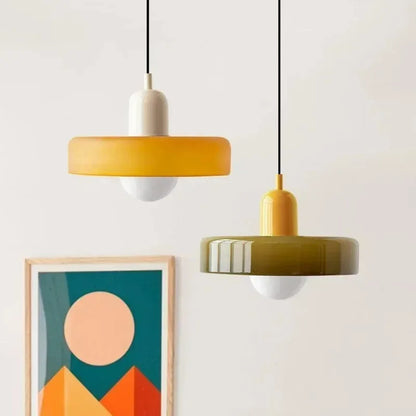 Nordic Retro Glass Pendant Lamps Indoor E27 LED Chandelier