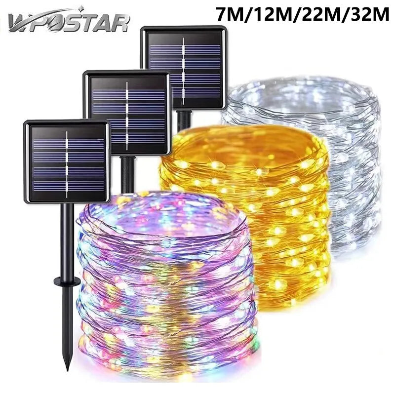 8 Modes Outdoor Solar Fairy Lights LED Copper Wire Lights