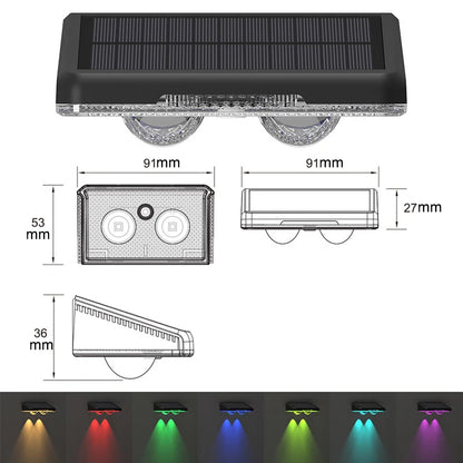 Solar Powered LED Fence Lights Outdoor Waterproof Wall Lamp