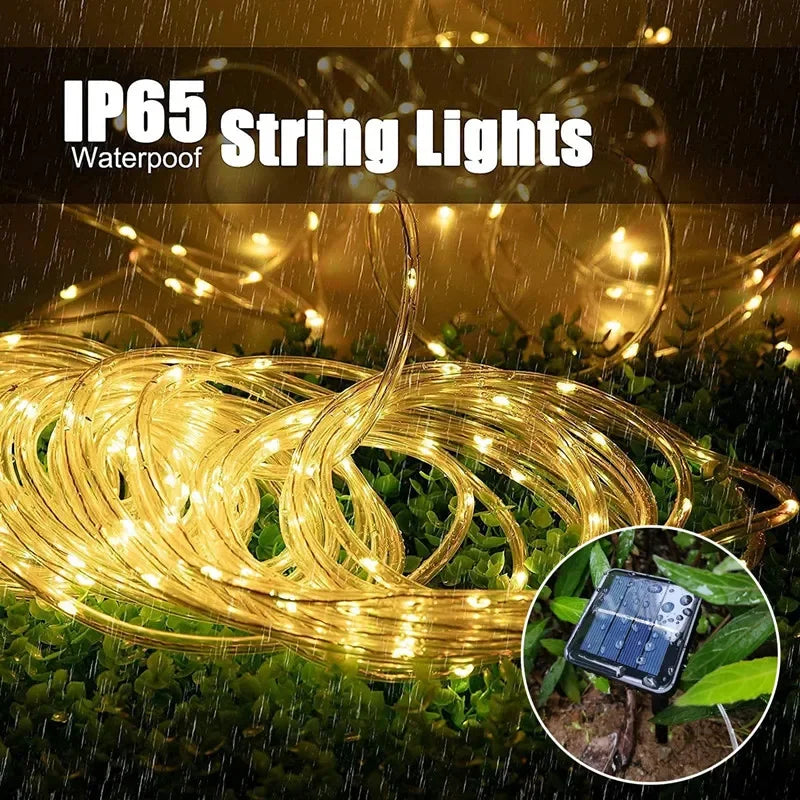 300LED Solar Rope Strip Light Outdoor Waterproof Fairy Light