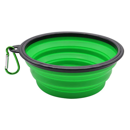 Folding Portable Silicone Dog Feeder Bowl 2 In 1 Pet Dispenser