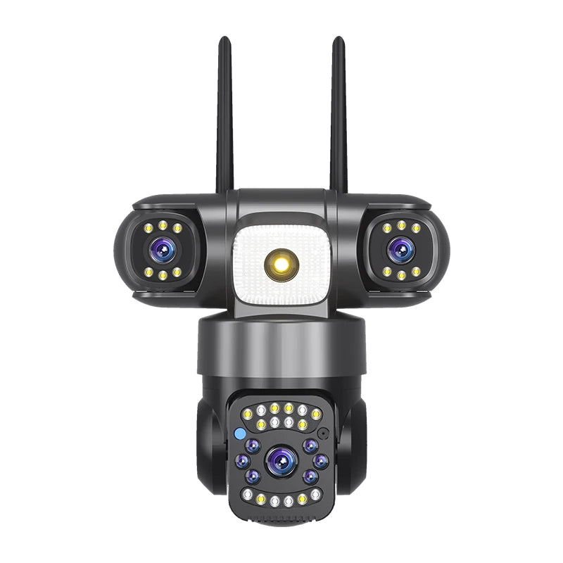 15MP 8K Wifi IP Camera Solar Outdoor Waterproof Three Lenses