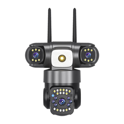 15MP 8K Wifi IP Camera Solar Outdoor Waterproof Three Lenses