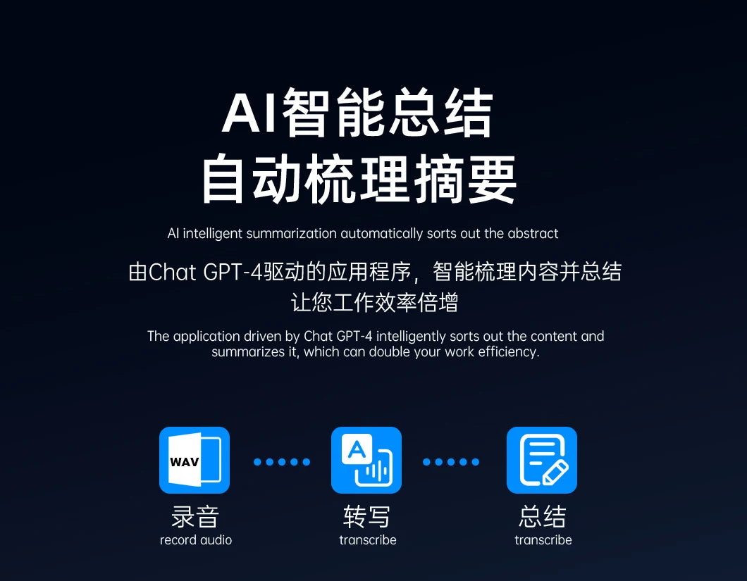 AI Voice Recorder Min Magnetic Powerd ChatGPT-4 App