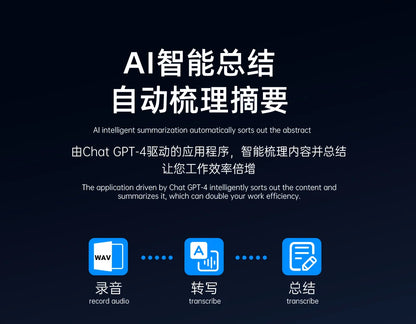 AI Voice Recorder Min Magnetic Powerd ChatGPT-4 App