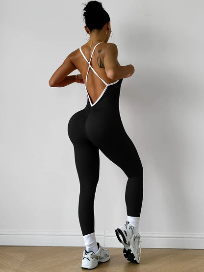 Girls Pink Sports Jumpsuit Running One Piece Bodysuit