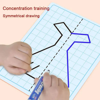 30 page children's grid symmetrical drawing toy