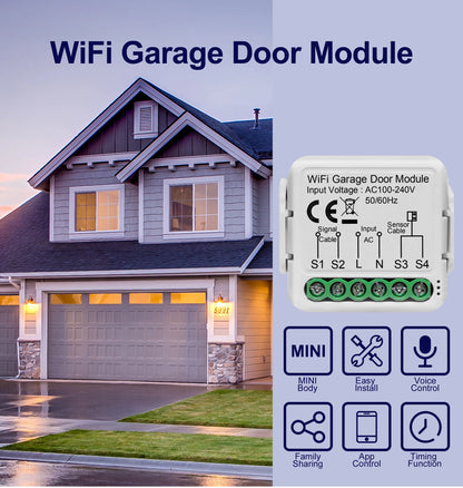 GIRIER Tuya Smart WiFi Garage Door Opener Controller Supports