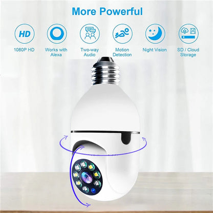 1080P HD E27 Bulb Surveillance Camera Anti-theft Outdoor