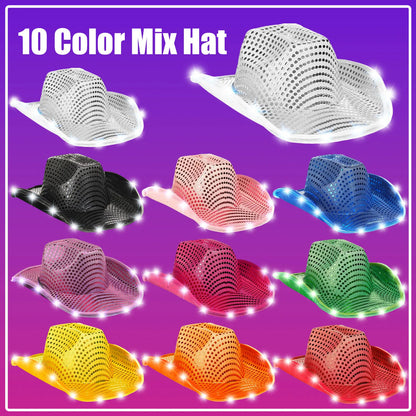 LED Cowboy Hats Wedding Hats Bulk Light up Cowboy Hats