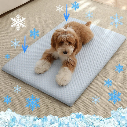 New Summer Ice Silk Cooling Pet Mat Thick Breathable Bed