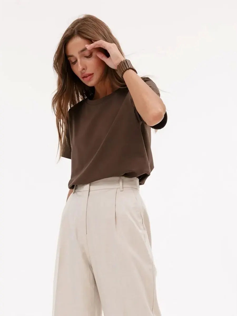 Bornladies Summer 100% Cotton Women's T-shirt Bottoming Tops