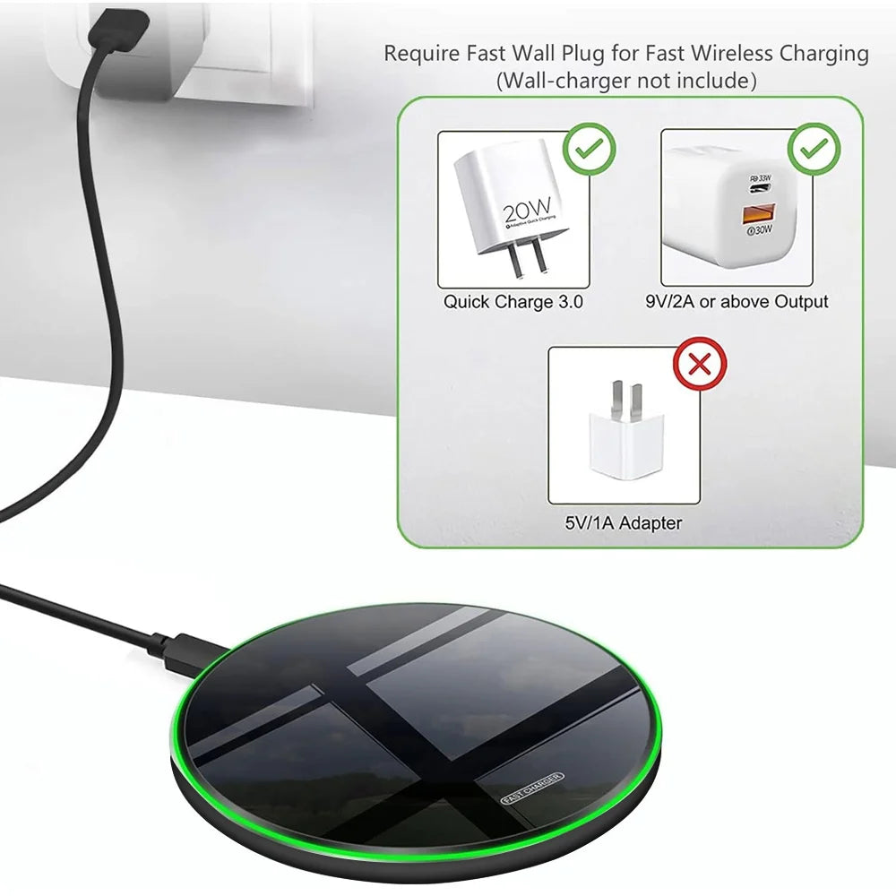 30W Wireless Charger Pad Phone Chargers Induction Fast Charging