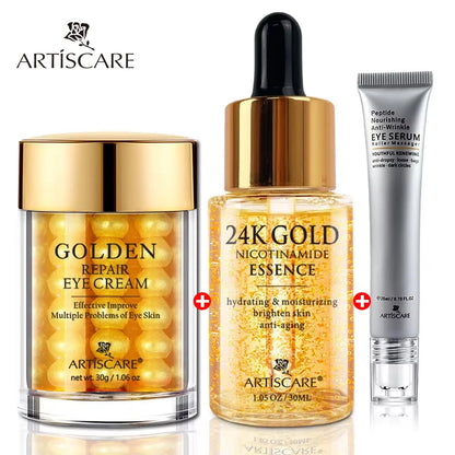 ARTISCARE 24K Gold Serum 3pcs/SET for Anti Dark Circles Eye Cream Moisturizing