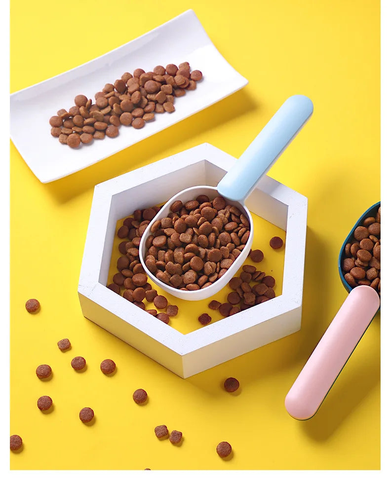 Pet Food Shovel with Sealing Bag Clip Spoon Multifunction