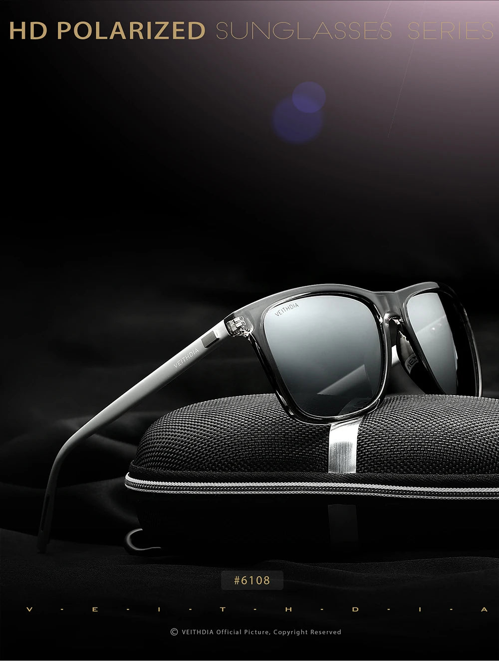 VEITHDIA Brand Sunglasses Unisex Retro Aluminum+TR90