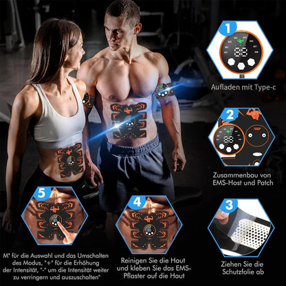 Wireless EMS Ab Trainer - Smart Muscle Stimulator for Home Fitness