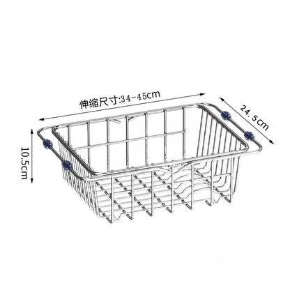 Stainless Steel Telescopic Sink Drain Rack Non-Slip Dish
