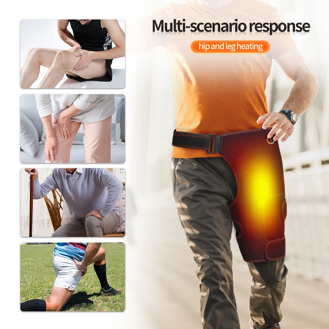 Full-Wrap Hip Support Brace with Massager Pain Relief