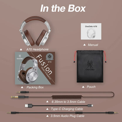 Oneodio Fusion A70 Bluetooth Headphones Hi-Res Audio