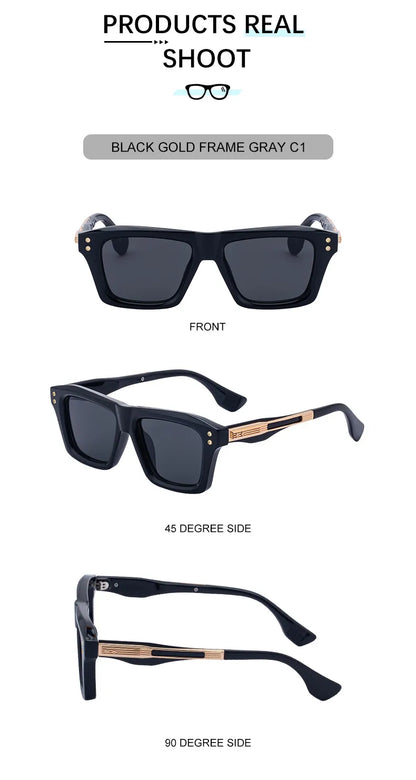 Steampunk Classic Square Sunglasses Men Luxury Brand Vintage
