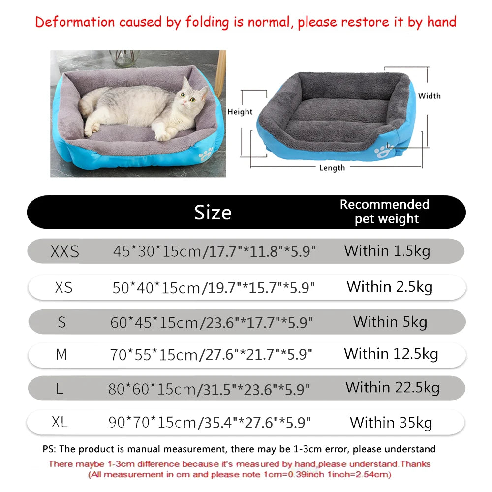 Soft Square Large Dog Sofa Elastic House Cushion