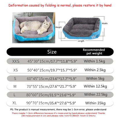 Soft Square Large Dog Sofa Elastic House Cushion